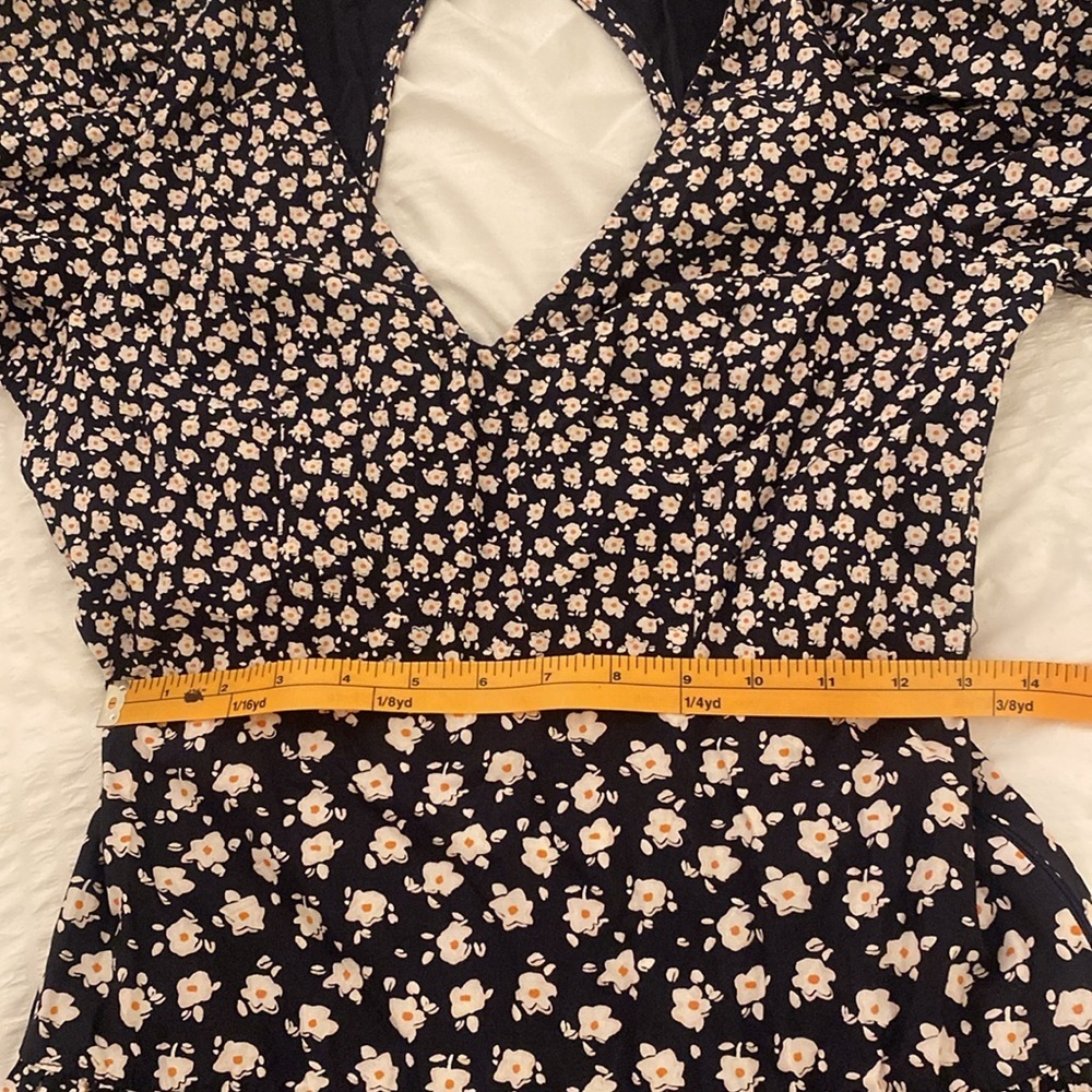 French Connection puff sleeve whimsy floral mini dress in blue size 6 - Picture 11 of 13